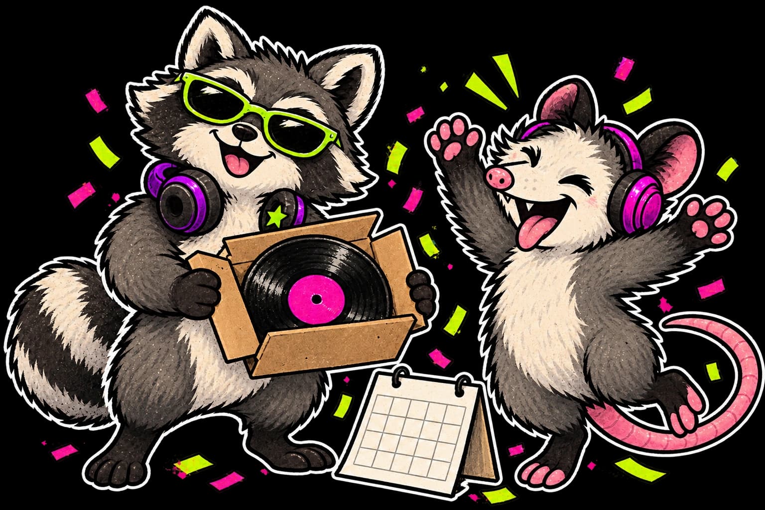 Riff and Jinx celebrating a song release